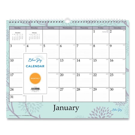 Blue Sky Rue Du Flore Wall Calendar, Floral Artwork, 12 x 15, 12-Month (Jan to Dec): 2025 101611